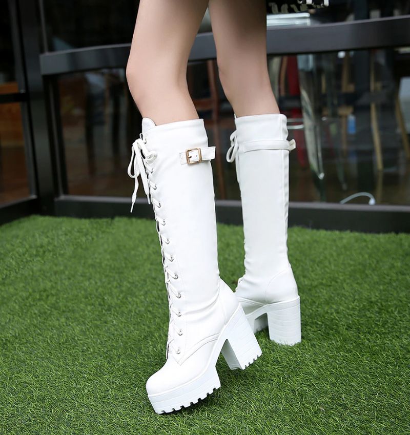 Dafne Damskie Buty Za Kolano - Czarny