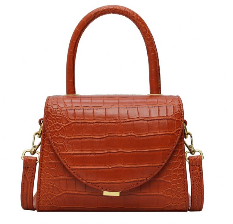 Damska Skórzana Torebka Typu Crossbody Pirulin - Brązowy