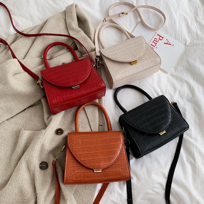 Damska Skórzana Torebka Typu Crossbody Pirulin - Brązowy