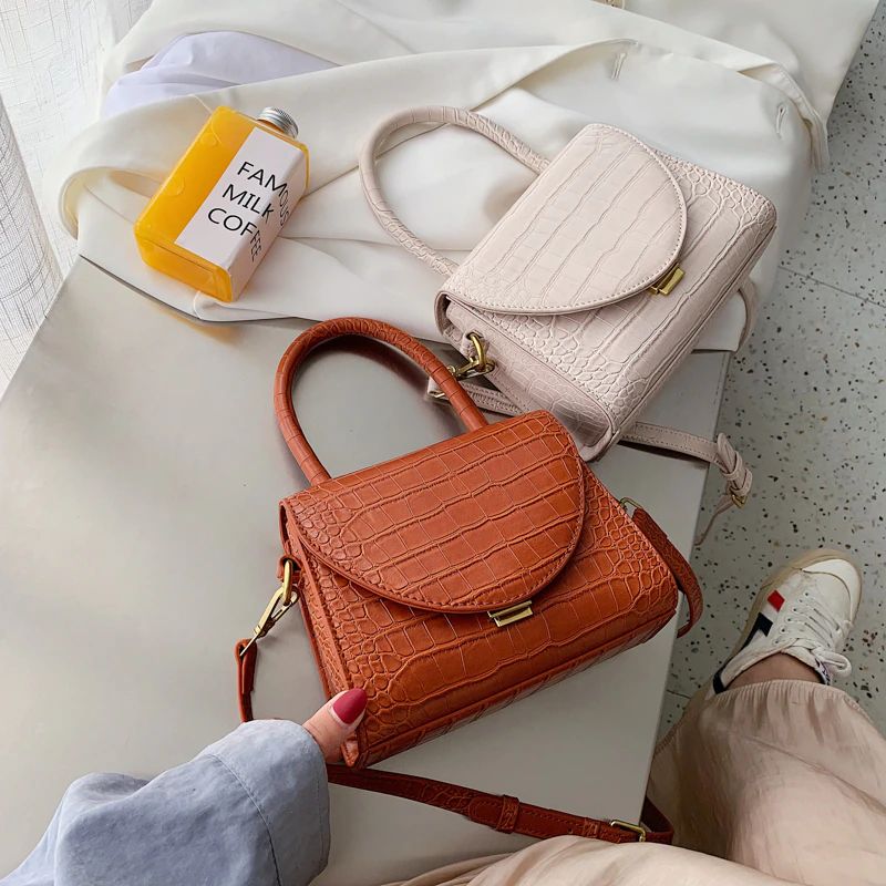 Damska Skórzana Torebka Typu Crossbody Pirulin - Brązowy
