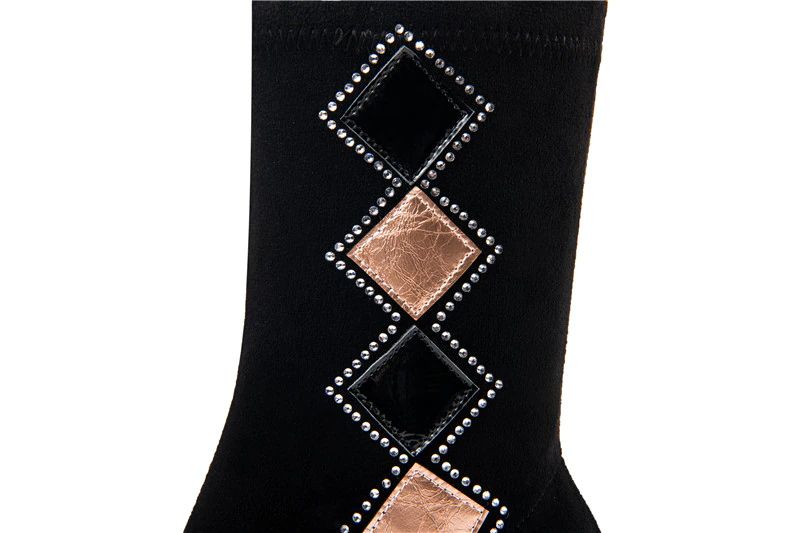 Damskie Buty Do Połowy Łydki Lewa - Czarny