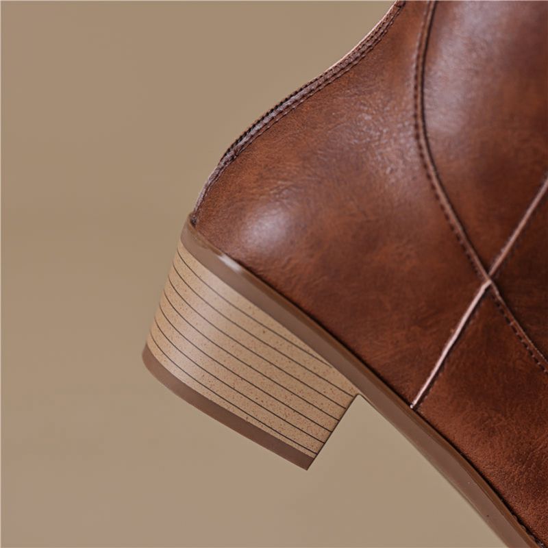 Damskie Buty Elvira - Brązowy krótki plusz