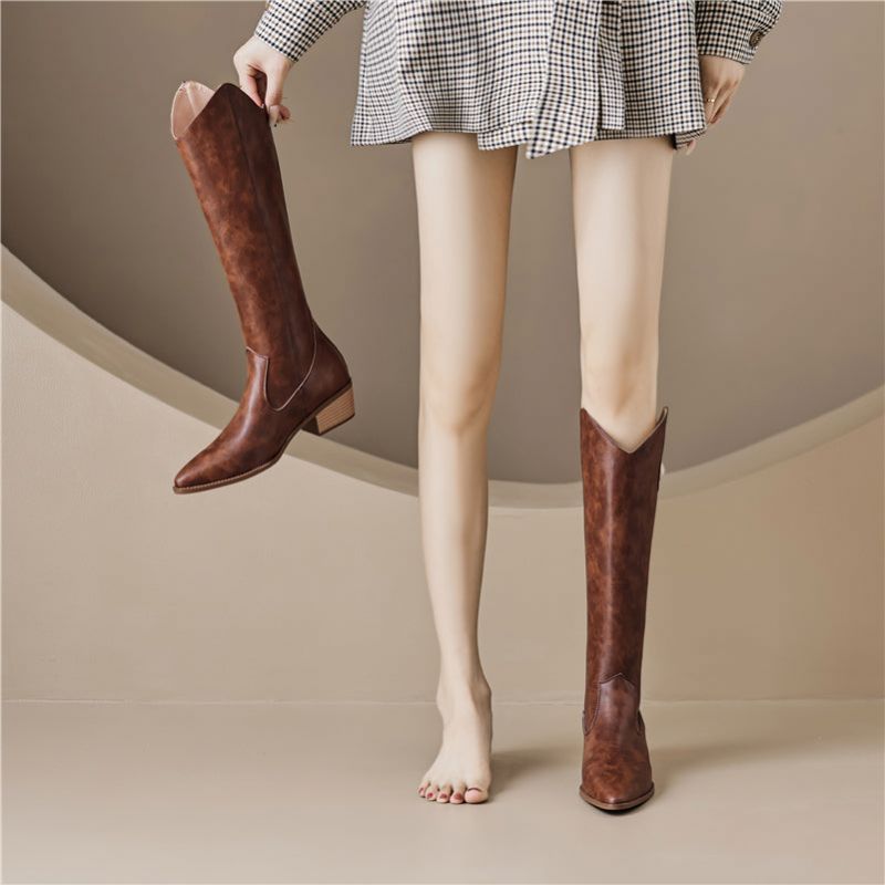 Damskie Buty Elvira - Brązowy krótki plusz