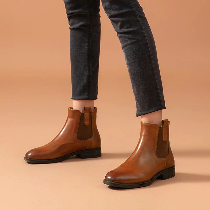 Damskie Buty Kent Z Prawdziwej Skóry W Kolorze Czarnym - Czarny