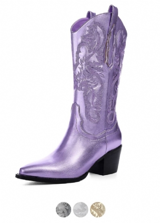 Damskie Buty Kowbojskie Marty Z Metalicznym Wykończeniem