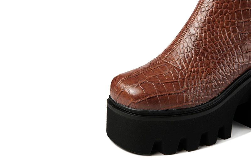 Damskie Buty Na Platformie Coba - Brązowy Bez Futra