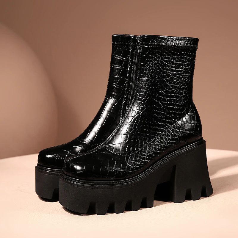Damskie Buty Na Platformie Coba - Brązowy Bez Futra