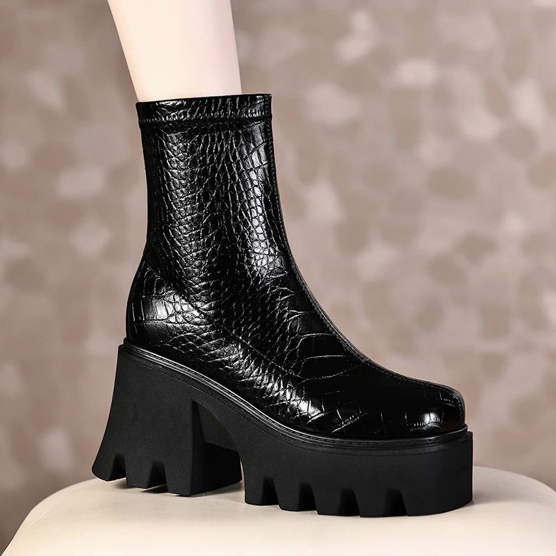 Damskie Buty Na Platformie Coba - Brązowy Bez Futra