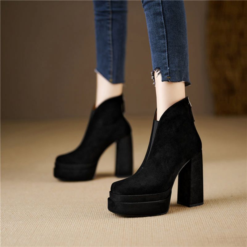 Damskie Buty Saola - Czarny krótki Plusz