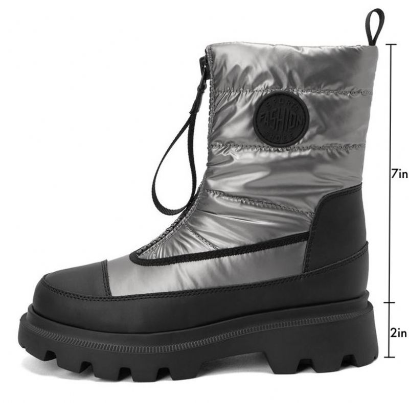 Damskie Buty Śnieżne Na Platformie Osuna - Srebrny