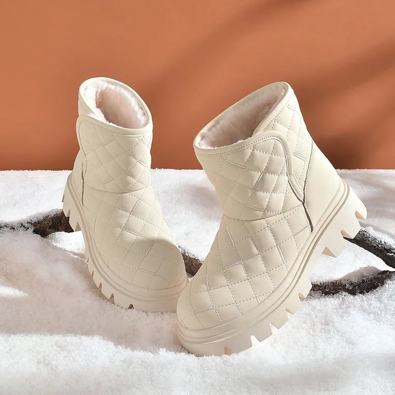 Damskie Buty Śnieżne Oriana - Beżowy