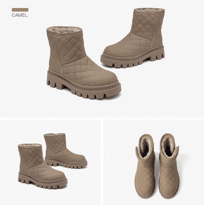 Damskie Buty Śnieżne Oriana - Beżowy