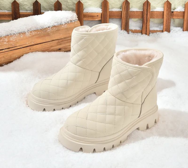 Damskie Buty Śnieżne Oriana - Beżowy