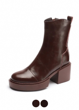 Damskie Buty Skórzane Andy Na Kwadratowym Obcasie