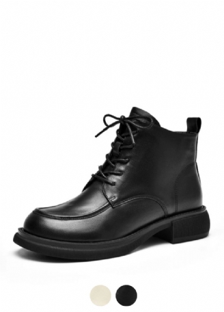Damskie Buty Skórzane Czarne Denis