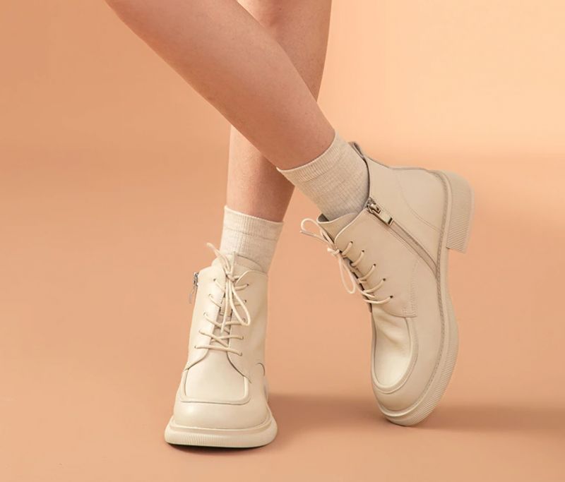 Damskie Buty Skórzane Czarne Denis - Czarny