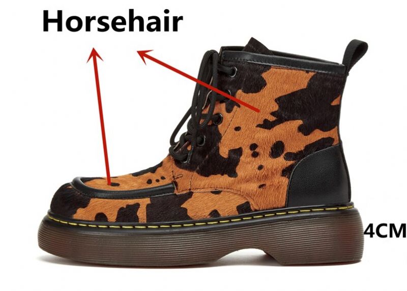 Damskie Buty Sznurowane Galanty W Modzie Do Kostki - Biały Bez Futra
