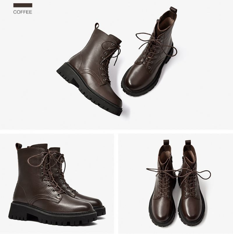 Damskie Buty Sznurowane Yezyca - Kawa