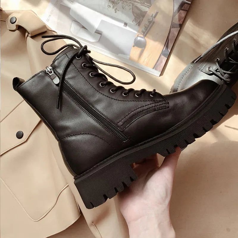 Damskie Buty Sznurowane Yezyca - Kawa