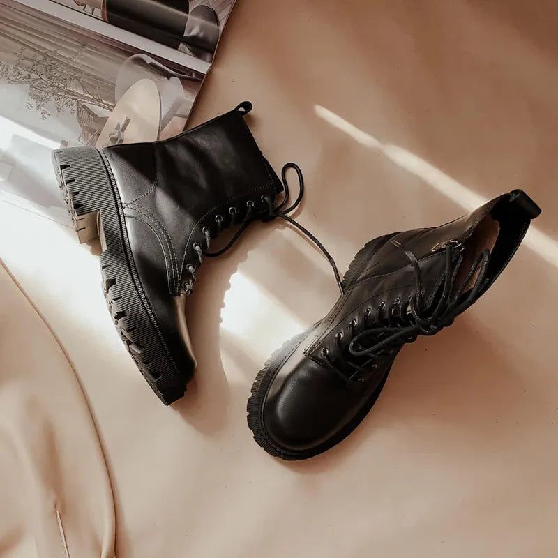 Damskie Buty Sznurowane Yezyca - Kawa