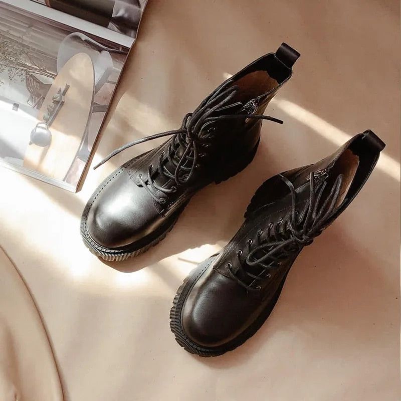 Damskie Buty Sznurowane Yezyca - Kawa