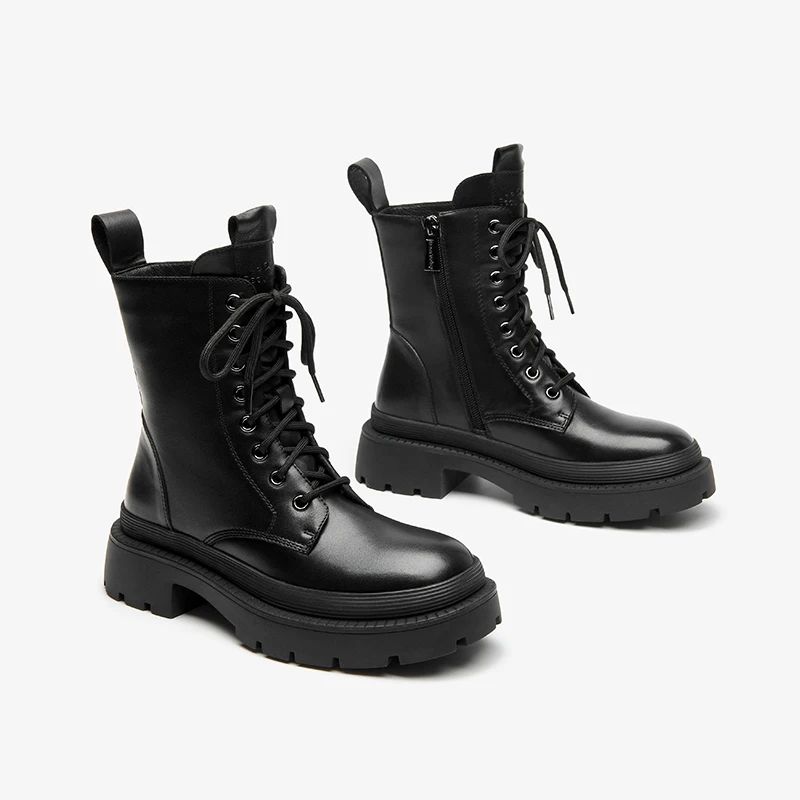Damskie Buty Sznurowane Z Bocznym Zamkiem Błyskawicznym Lorent - Brązowy