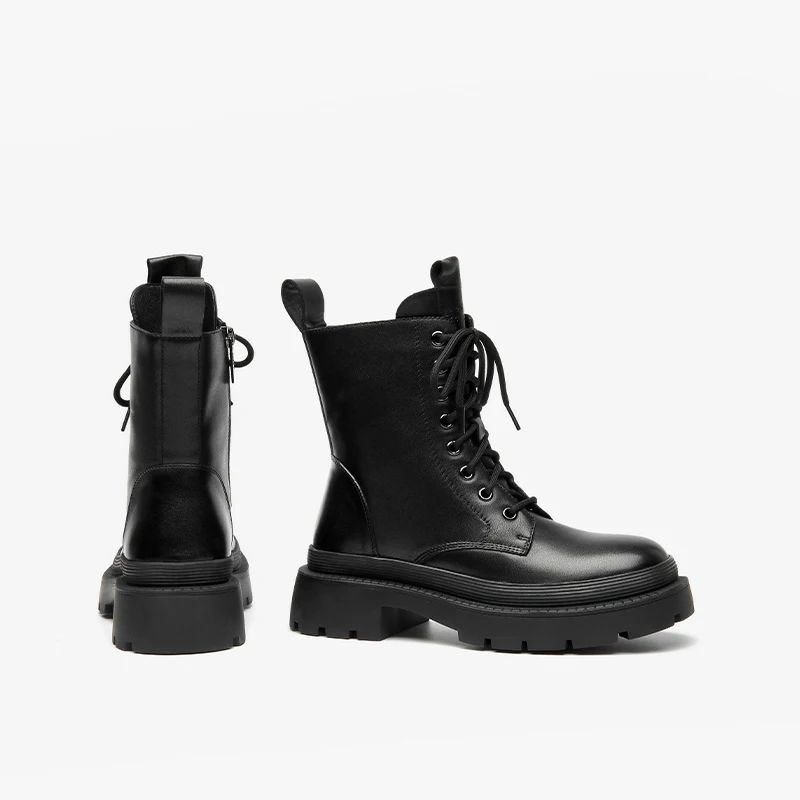 Damskie Buty Sznurowane Z Bocznym Zamkiem Błyskawicznym Lorent - Brązowy