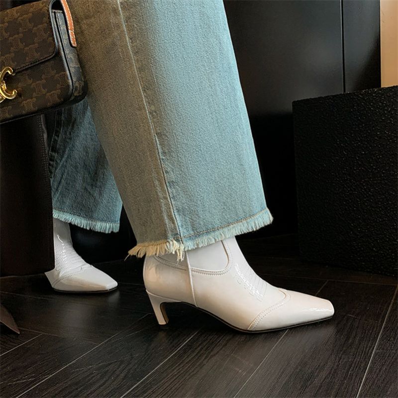 Damskie Buty Westernowe Linares - Biały