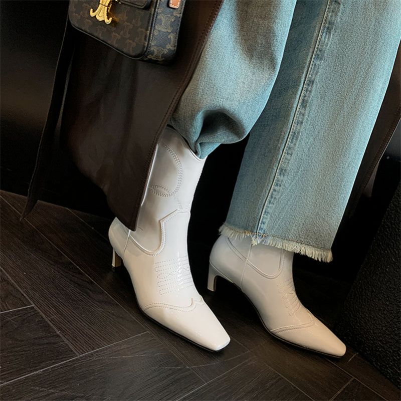 Damskie Buty Westernowe Linares - Biały
