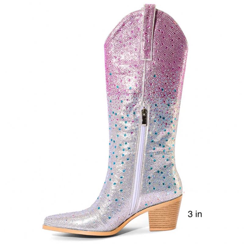 Damskie Buty Westernowe Marilyn - Srebrny