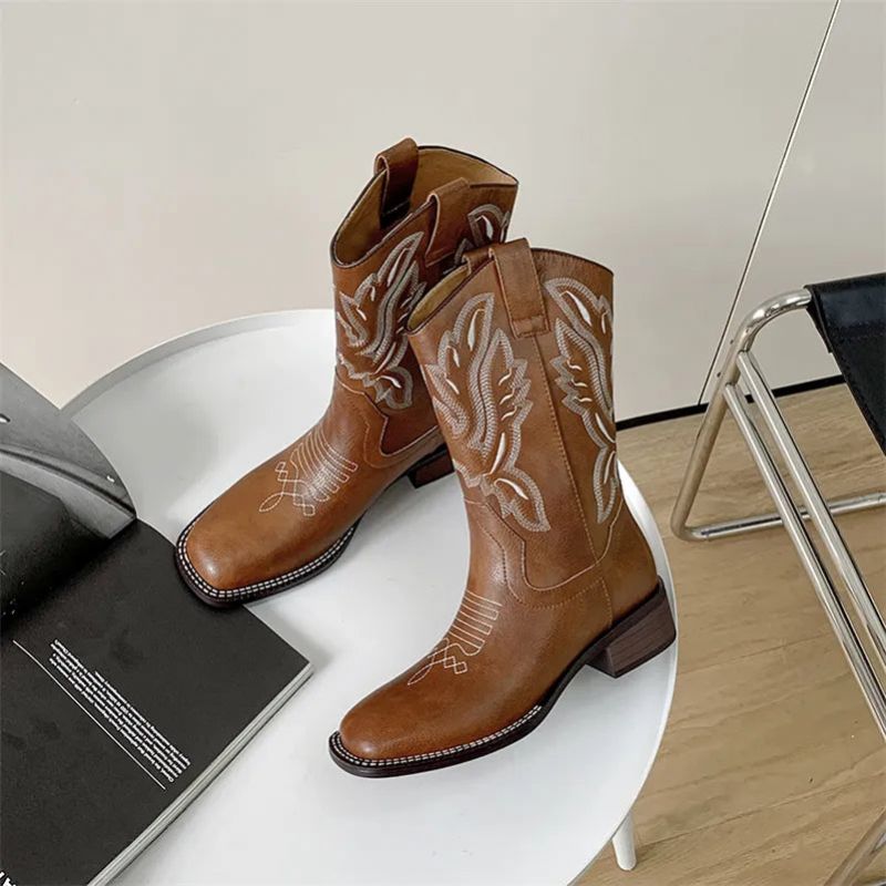 Damskie Buty Westernowe Orland - Brązowy