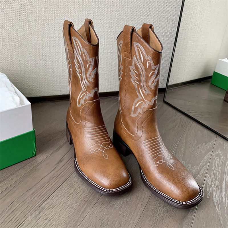 Damskie Buty Westernowe Orland - Brązowy