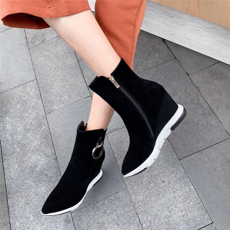 Damskie Buty Zamszowe Erwin - Czarny