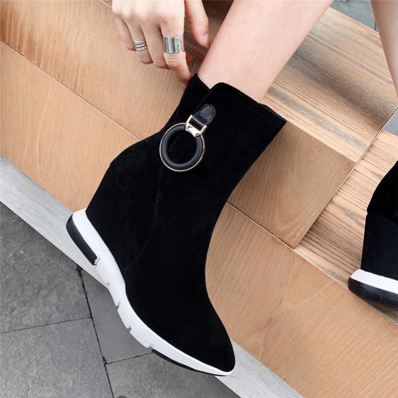 Damskie Buty Zamszowe Erwin - Czarny