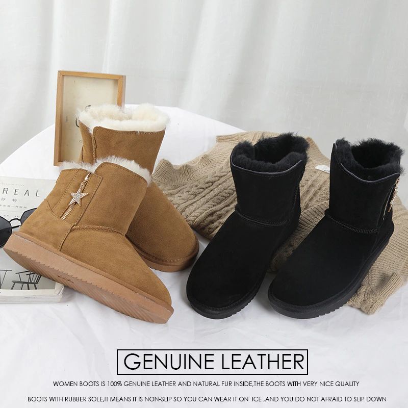 Damskie Buty Zimowe Czarne Morris - Czarny