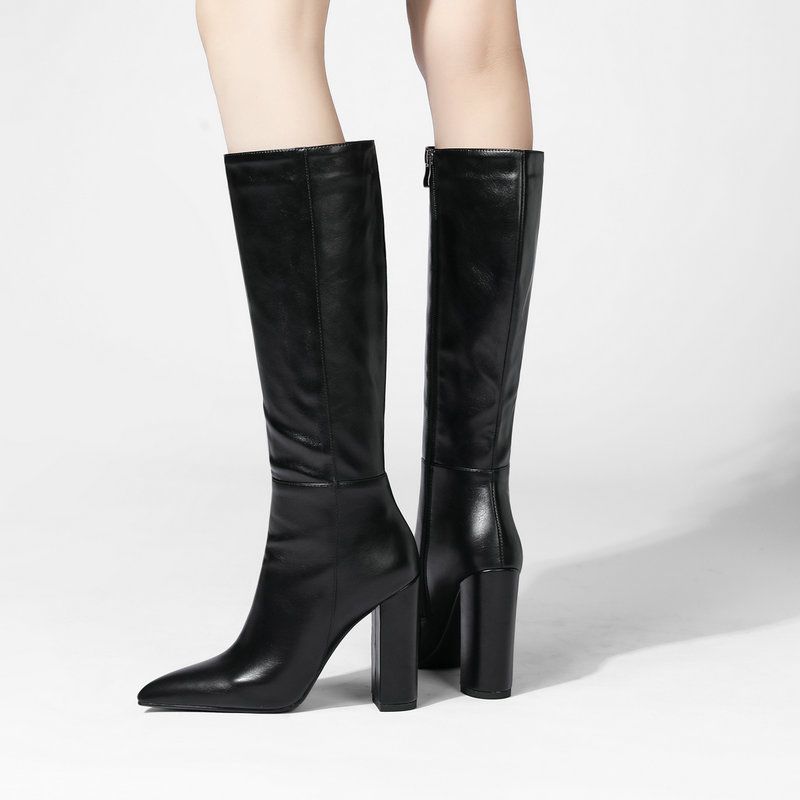 Damskie Buty Zimowe Do Kolan Kalen - Czarny