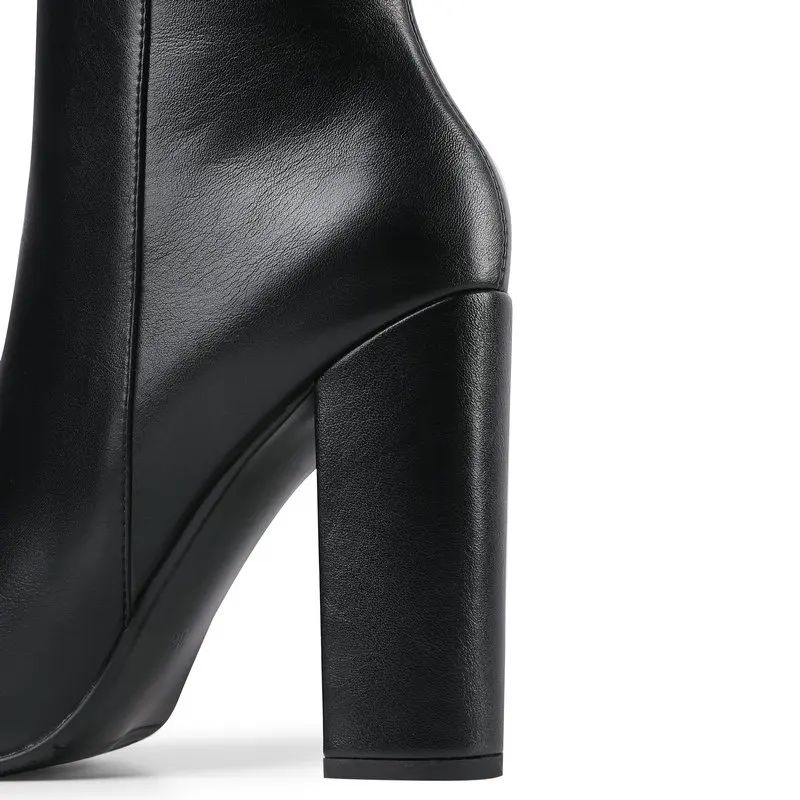 Damskie Buty Zimowe Do Kolan Kalen - Czarny
