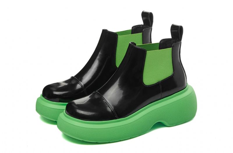 Damskie Buty Zimowe Z Gumką Bahiti - Zielony Bez Futra