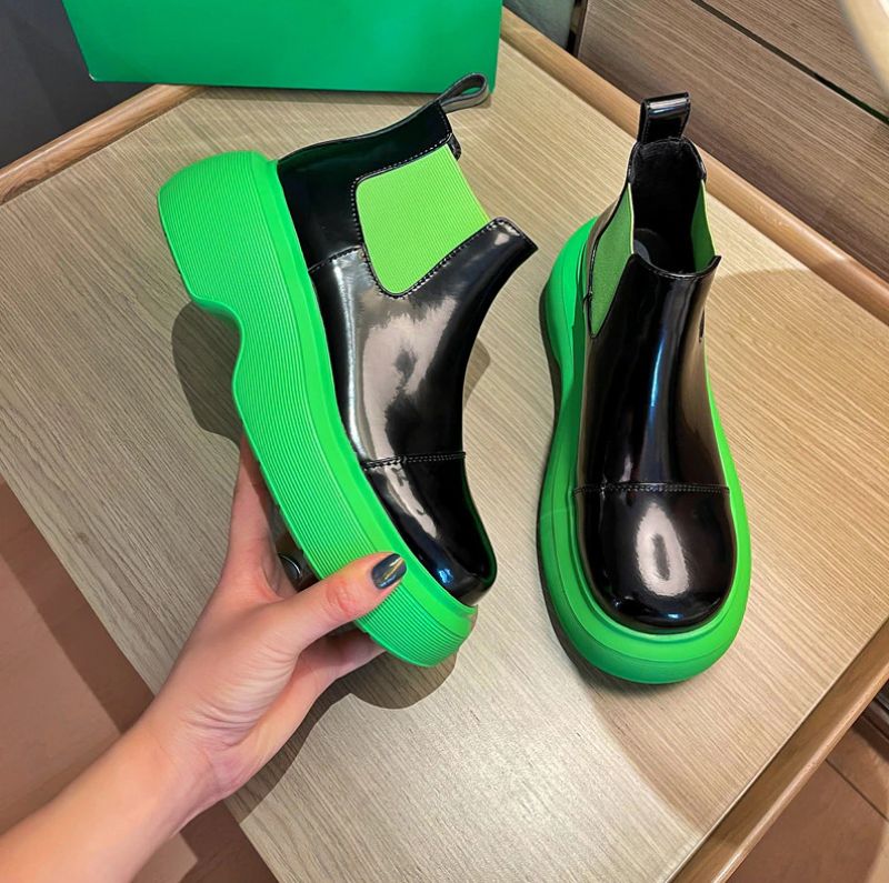 Damskie Buty Zimowe Z Gumką Bahiti - Zielony Bez Futra
