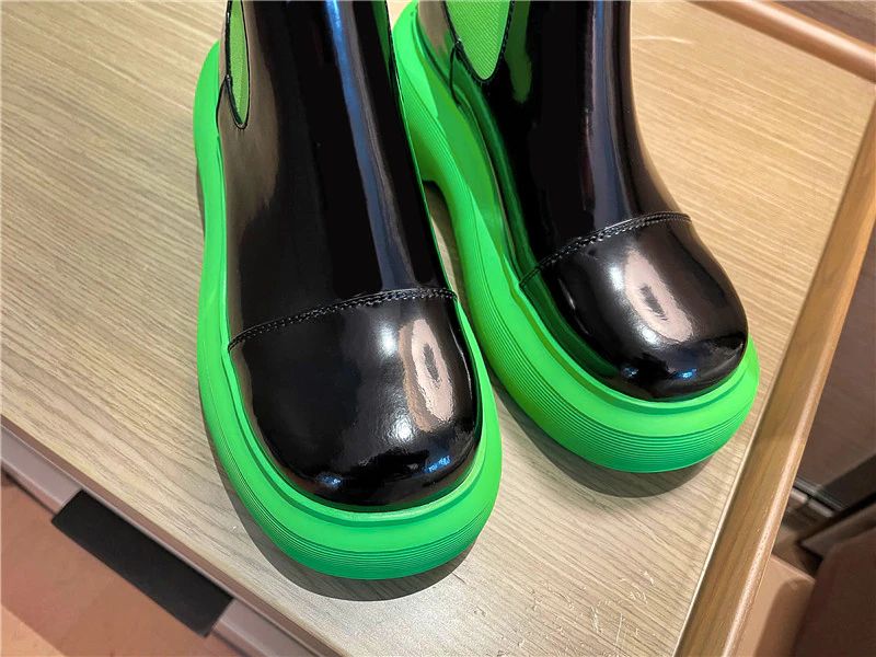 Damskie Buty Zimowe Z Gumką Bahiti - Zielony Bez Futra