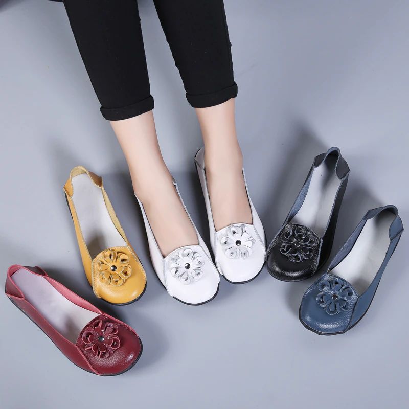 Damskie Codzienne Płaskie Buty Piery - Biały