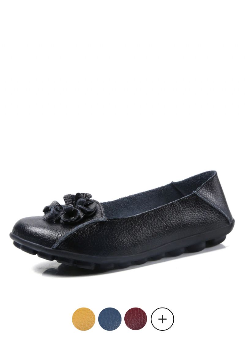 Damskie Codzienne Płaskie Buty Piery Czarne