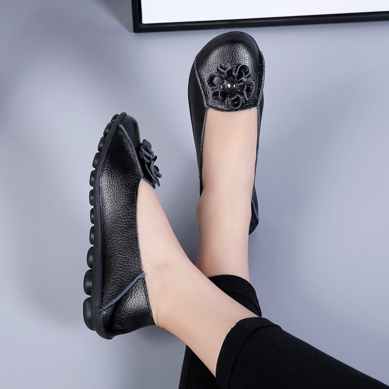Damskie Codzienne Płaskie Buty Piery Czarne - Czarny