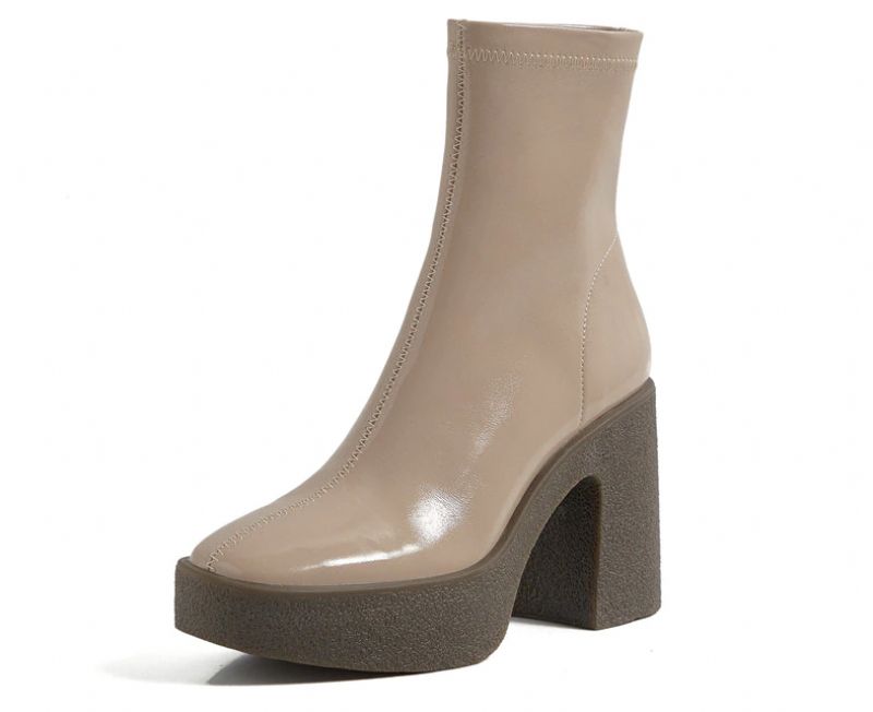 Damskie Eleganckie Buty Na Platformie Nakia - Morelowy