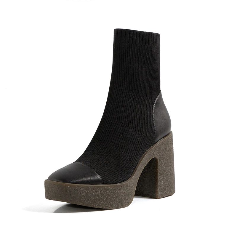 Damskie Eleganckie Buty Na Platformie Nakia - Morelowy