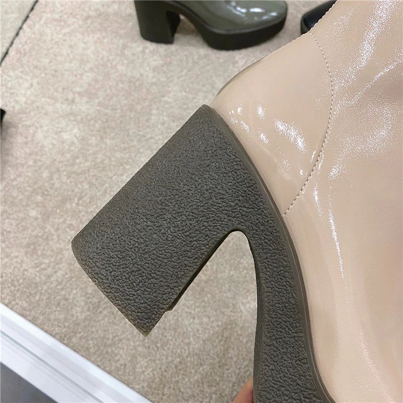 Damskie Eleganckie Buty Na Platformie Nakia - Morelowy