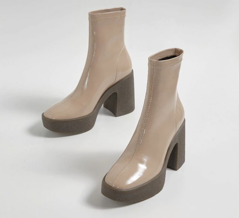 Damskie Eleganckie Buty Na Platformie Nakia - Morelowy