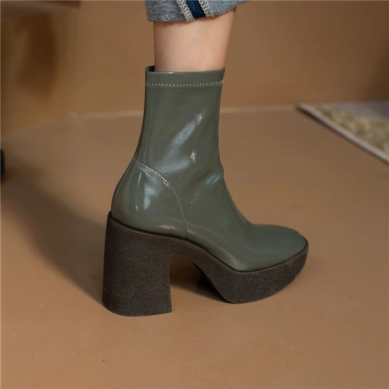Damskie Eleganckie Buty Na Platformie Nakia - Morelowy