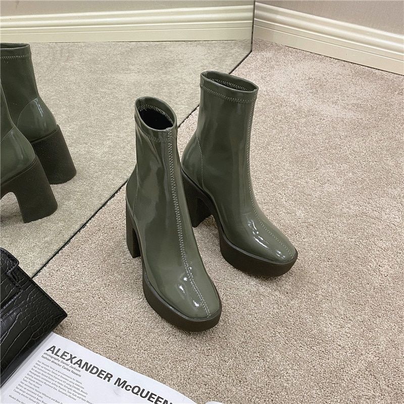 Damskie Eleganckie Buty Na Platformie Nakia - Morelowy