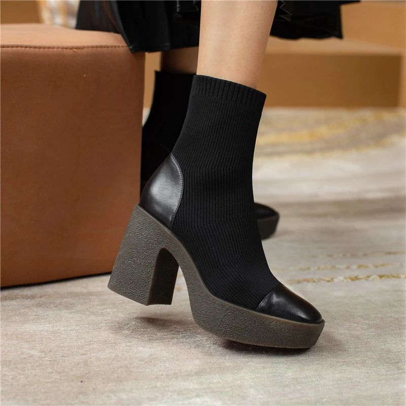 Damskie Eleganckie Buty Na Platformie Nakia - Morelowy